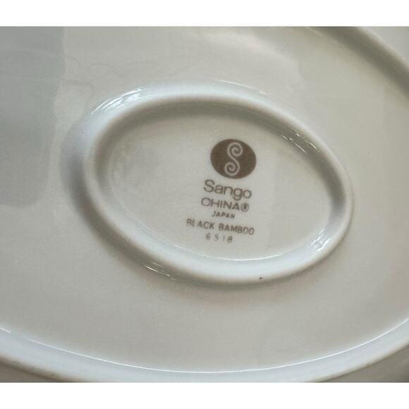 VTG Sango Bamboo Japan Gravy Boat W/ Attached Underplate 1980’s Discontinued - Picture 5 of 8